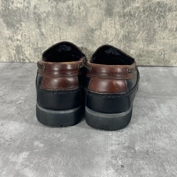 Dockers Loafers Men 9.5 Black Brown Two Tone Tassle Slip On - Picture 4 of 9